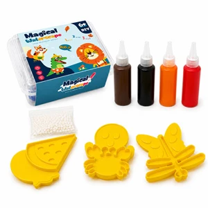 Magical Waterscape Create Colorful Jelly-Like 3D Figures, 4 Color Gel Bottles with 3 Double-Sided Molds and Preparation Powder ,Creative Educational Activity Toy